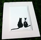 Paper Ink & Earth Matted Illustrations -- Ellie & Oscar bird watching