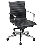 Mid Back Managers Chair with Eco Leather Back and Seat Black