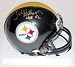John Stallworth Autographed/Hand Signed Pittsburgh Steelers Mini Helmet with HOF 02 Inscription