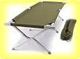 EARTH JAMBOREE "Military Style" COT w/ Heavy-Duty Aluminum Tubing --FREE Bright LED Flashlight w/ Every Purchase -- Extra STRONG -- Extra COMFORTABLE Body-Contour Fabric EASY to set up in only Minutes, FAST Ships in 1-2 days
