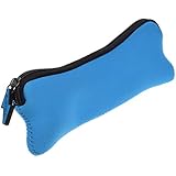 BCP Portable Travel Cutlery Kit Neoprene Case-bone Style Tableware Bag with Zipper-Blue Color