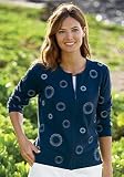 Embroidered Circles Zip-Front Cardigan