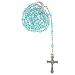 Peace Dove Rosary - Faceted Blue Beads with Chain Links - Peace Dove Centerpiece - 22'' Length - 6mm Beads