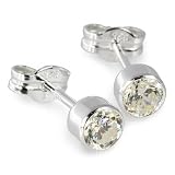Silberdream Damen-Ohrstecker Zirkonia Weiß 925 Silber Sdo503W