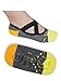 Lupo Women's Heel N Toe Yoga Barre Pilates Grip Socks, Gray Yellow