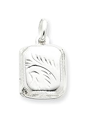Sterling Silver Diamond-cut Rectangular Locket