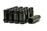 Muteki 32906B SR Series Black 12mm x 1.5mm SR48 Open End Lug Nut Set, (Set of 20)