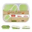 Smart Planet EC-34 Large 3-Compartment Eco Silicone Collapsible Lunch Box, Green