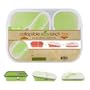 Smart Planet Large 3-Compartment Eco Silicone Collapsible Lunch Box, Green