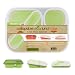 Smart Planet EC-34 Large 3-Compartment Eco Silicone Collapsible Lunch Box, Green