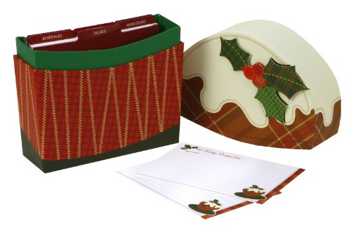 CR Gibson Christmas Pudding Recipe Box