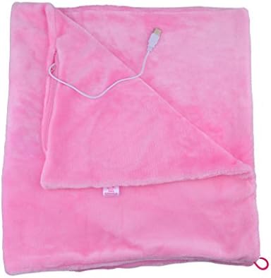 Lifemall USB Heated Shawl Wrap Lap Blanket Cushion Winter Warm (Light pink)