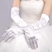 Artsywedding Opera Satin Wedding Gloves-White