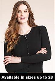 Plus Round Neck Bobble Button Plain Cardigan