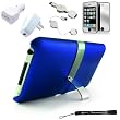 iPod Touch 2nd / 3rd Generation Blue skin case cover 3G bundle, home / car charger, USB cable 8GB, 16GB, 32GB, 64GB (newest model) + Includes a 4-inch eBigvalue Determination Hand Strap and a Mirror Screen Protector For your iPod