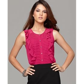 Buy Alfani Petite Blouse, Sleeveless Pintucked Ruffled