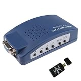 Computor Laptop PC MAC Monitor VGA to TV AV Composite RCA S-Video Converter Box Convertors Adaptors (Dark Blue)