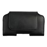 GTMax Universal Black Leather Pouch Cover Case for BlackBerry Curve 8530 / Storm2 9550 / 8520 Curve / 8900 Curve / 8110 Pearl / 8120 Pearl / 8130 Pearl