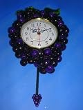 GRAPE 3-Dimensional 16 Pendulum Wall Clock Grapes NEW!