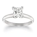 Certified Platinum Princess Cut Solitaire Diamond Engagement Ring (1 1/2 ct, G-H Color, VS2 Clarity)