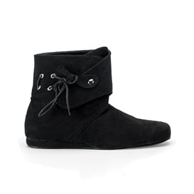RENAISSANCE-52, Women's Suede Renaissance Costume or Halloween Shoes in Black or Brown in Sizes 6-14