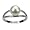 White Twin Arc Silver Band Pearl Ring (Size 8)