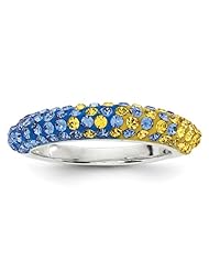 Sterling Silver Swarovski Elements Los Angeles Spirit Domed Ring