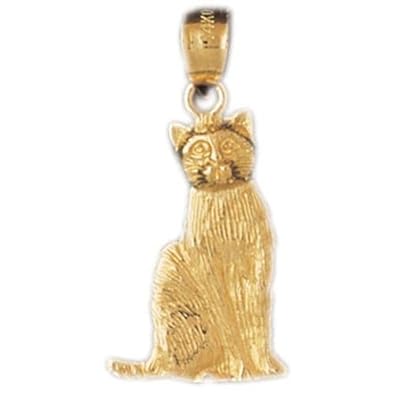 Cheap Girls Jewelry Dazzlers Solid 14k Gold Cat Charm Pendant Available in three colors from jewelsberry (weights: 2.8 grams only) For Sale