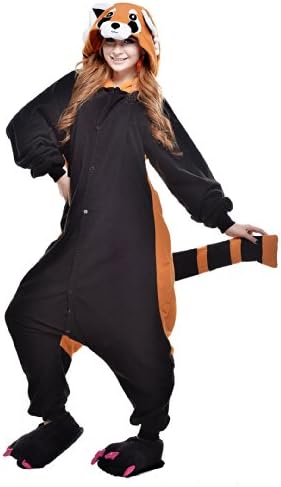 M Size Red Panda Kigurumi Adult Halloween Costume Pajama All Size Cosplay Costumes