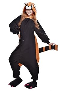 Halloween Animal Pajamas Unisex Sleeping Wear Kigurumi Onesie Cosplay Costumes (L, racoon)