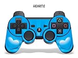 Protective Skin for Playstation 3 Remote Controller - Hearts Blue