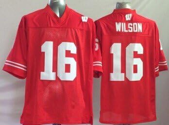 NCAA Wisconsin Badgers NO.16 Wilson Red NCAA Football Jersey Man's Football Shirt-M