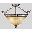 World Imports Lighting 8425-24 Mystic Rhythm 3-Light Semi Flush Mount Fixture, Crackled Bronze