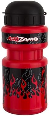Water Bottle w/Cage, Flame, Red/Black