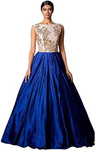 Kenil Fabrics Women's Blue Silk Lehenga choli Free Size