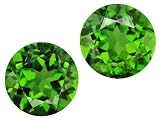 MIN 1.00CTW 5MM ROUND CHROME DIOP SET OF 2 CHROME DIOPSIDE FROM RUSSIA