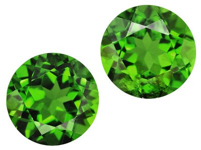 Childrens Toyshop  Jewelry : MIN 1.00CTW 5MM ROUND CHROME DIOP SET OF 2 CHROME DIOPSIDE FROM RUSSIA