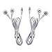 2.35mm Shielded Replacement Electrode Wires Standard Connection Snap 3.5mm Cable for Tens EMS Massage Units (2 Pack)