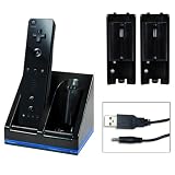 Lioncast Duo Ladestation mit 2 Akkus für Nintendo Wii Remote schwarz