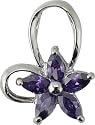 R&T - 90329 - Pendentif Femme - Argent 925/1000 - 1.70Gr - Oxydes de Zirconium Fleur Violette