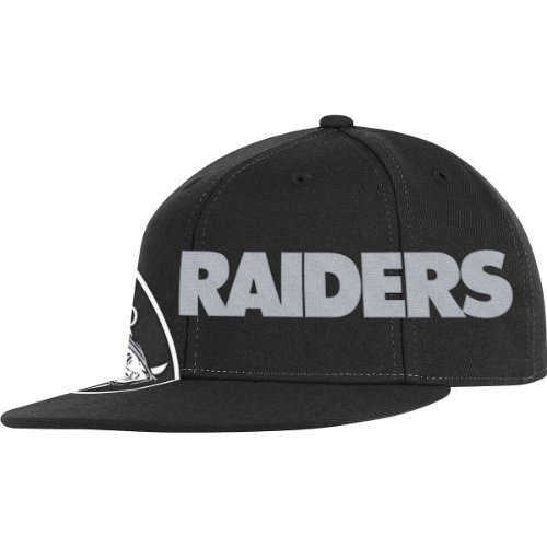 Reebok Oakland Raiders Big Logo Flat Visor Flex Hat Small/Medium