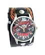 Vintage Ink #VI-W27A Men's Tattoo Inspired Wide Leather Strap Watch