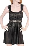 Sexy Black & Gold Shimmer Party Cocktail Babydoll Jewel Dress S M L