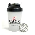 CLICK Espresso Protein Drink Shaker Cup with Wire Wisk Ball