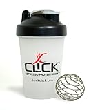 CLICK Espresso Protein Drink Shaker Cup with Wire Wisk Ball