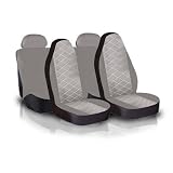 Car Seat Cover Full Set Diamond Pattern Gray and Black