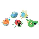 Manhattan Toy Baby Shimmieshakes Pull-n-Vibrate Plush Critter 5 Pack [Car, Bee, Bug, Fish and Frog]