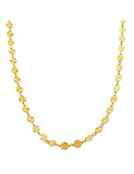 18 Karat Yellow Gold Over Sterling Silver Diamond Cut Round Discs Necklace (24 inch)