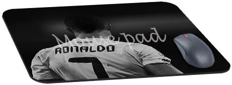 Standard Mouse Pads for Optical/ Trackball Mouse Thickness Mousepads with Cristiano Ronaldo 7 Real Madrid Soccer Dark Anti-Slip in 260x210x3MM(10"X8")