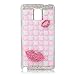 ACC5Star(TM) New Fashion Bonzer Bling Diamond Cristal Silver Chain Sexy Pink Lip Clear Case Cover Skin for Samsung Galaxy Note 4 + High Quality Random Color Stylus + 10*15 Cm Green Soft Clean Cloth with Logo (Pink Diamond)
